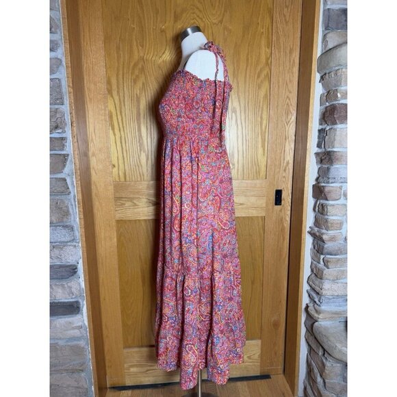 Vici Collection Colorful Paisley Print Smocked Maxi Dress Sz XL - Picture 4 of 13